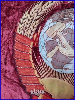 Vintage Velvet flag Soviet union WWII banner duable sided USSR Embroidery itm787