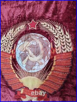 Vintage Velvet flag Soviet union WWII banner duable sided USSR Embroidery itm787