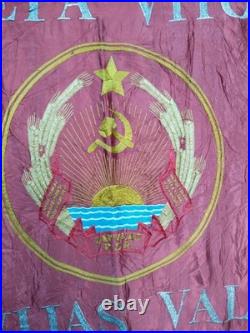 Vintage WWII USSR Russian embroiedry flag or banner Soviet union embroidered