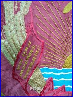 Vintage WWII USSR Russian embroiedry flag or banner Soviet union embroidered
