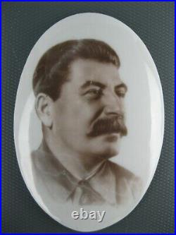 Vintage ceramics plaque STALIN leader Soviet Union WWII USSR Factory Dulevo