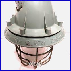 Vintage industrial Soviet Union USSR pendant lamp with glass dome