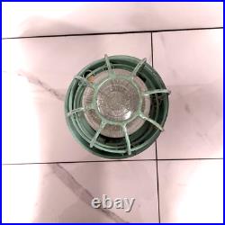 Vintage industrial Soviet Union USSR pendant lamp with glass dome