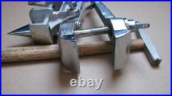Vintage mini Jewelry Vise with Anvil, Chrome Plated, Made in USSR 1954s + Hammer