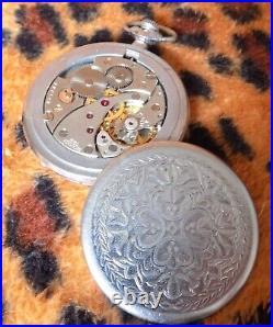 Vintage pocket watch Molnija Soviet Union USSR CCCP Russian Full hunter analog