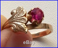 Vintage ring Soviet Union Russian jewelry Ruby Gold 583 14K 3.06 Star USSR