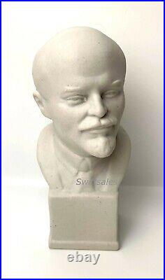 Vladimir Lenin 1935 Soviet Union Communist Era Biscuit Porcelain Bust By LFZ