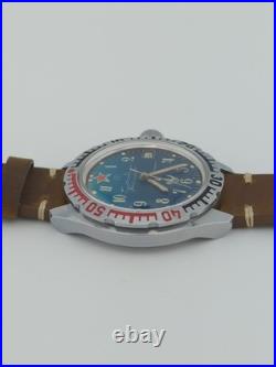 Vtg 40mm Mechanical Wind Watch Vostok Komandirskie Submarine Soviet Union USSR