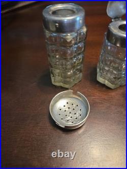 Vtg. Soviet Union, Russia Condiments Set, 1 Missing Top, 1 Small Chip Spoon