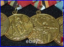 WW2 Cold War Soviet Union USSR Russia Medal Bar Battle Merit Victory Mounted