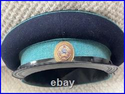 WW2 Russian Soviet Union USSR POLICE Militia Officer's Visor Hat. Orig