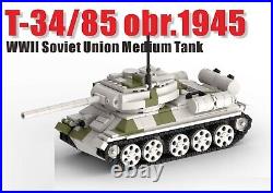 WW2 USSR Soviet Union Russian T-34/85 T34 Medium tank World War 2 II moc Russia