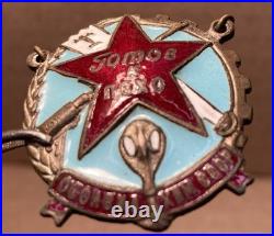 WWII SOVIET UNION RED ARMY AIR DEFENSE & CHEMICAL WARFARE BADGE 1935-39 Russia