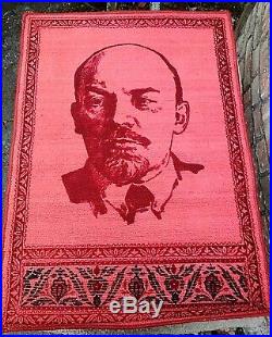 Wall Gobelin Painting Rug Carpet Textile Lenin Communism Vintage Soviet USSR
