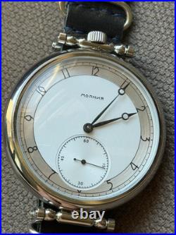 Watch Mechanical Wrist Molniya Mens USSR Molnja Soviet 3602 Russian Vintage Rare