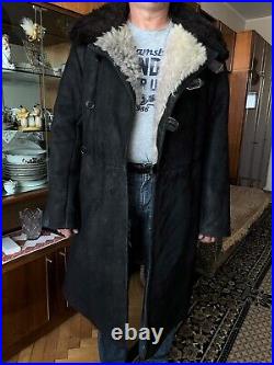 Winter Tulup Original Sheepskin SIZE54 Black Soviet Army Officer Bekesha