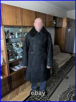 Winter Tulup Original Sheepskin SIZE54 Black Soviet Army Officer Bekesha