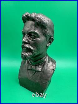 Writer Anton Chekhov USSR Soviet Union bust figurine Russia metal ORIGINAL