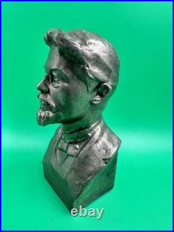Writer Anton Chekhov USSR Soviet Union bust figurine Russia metal ORIGINAL