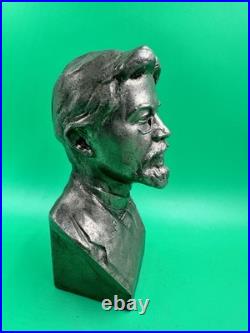 Writer Anton Chekhov USSR Soviet Union bust figurine Russia metal ORIGINAL