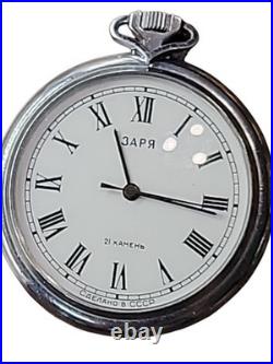 Zaria Soviet Union Pocket Watch Vtg Russian USSR Collectible Penza Watch Factory